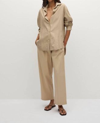 Faithfull The Brand Sable Cotton Trouser Pants In Fawn