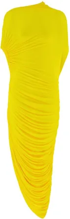 Ferragamo asymmetric draped midi dress - women - Rayon/Spandex/Elastane - 36 - Yellow
