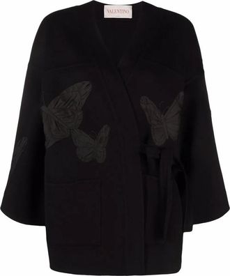 Valentino Garavani Embroidered Butterfly Wrap Jacket