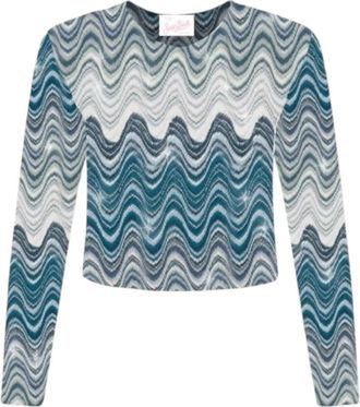MC2 Saint Barth Sea Wave T-shirt - Dames - Blouses - Blauw - L - Katoen - Overhemden