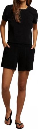 perfectwhitetee Emily Loop Terry Shorts In True Black