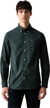 Barbour Harbourwall Gingham Shirt op Maat - Heren - Casual Overhemden - Groen - L - Katoen - Overhemden