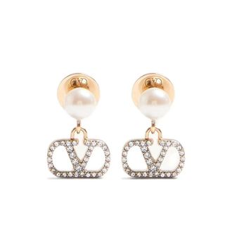 Valentino Garavani Vlogo Oorbellen - Dames - Oorbellen - Geel - ONE Size - Accessoires