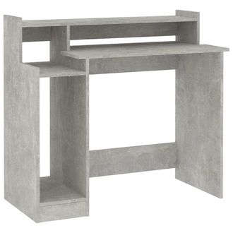 vidaXL Vidaxl - Escritorio Led Madera Contrachapada Gris Hormig&oacute;n 97x45x90 Cm