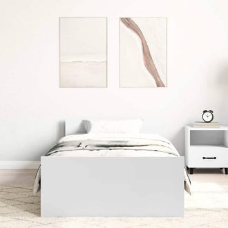 Berkfield Home Durable Bed Frame White 100x200 cm Engineered Wood