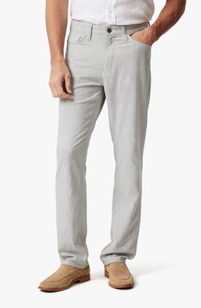 Mavi Marcus Slim Straight Leg Stretch Twill 5-Pocket Pants in Bone Cross Hatch Twill at Nordstrom Rack, Size 36 X 32