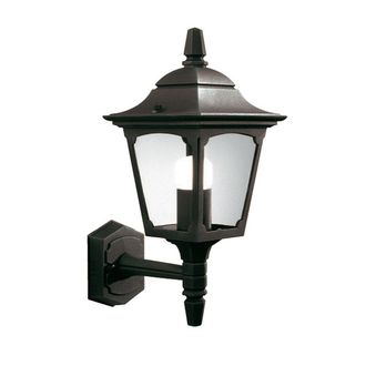 Loops Outdoor IP44 Wall Light Sconce Black LED E27 100W Bulb External d00313