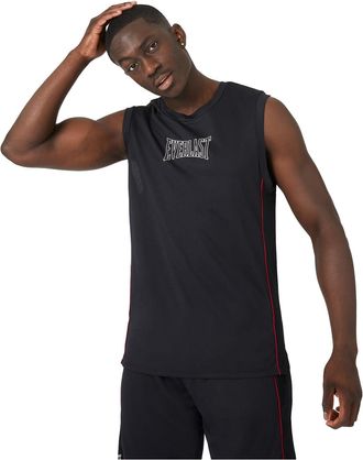 Everlast Mens Ovie Soko Basketball Jersey Performance Vest Black & Red XXL
