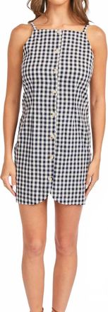 Sadie & Sage Mustang Gingham Button Mini Dress In Black