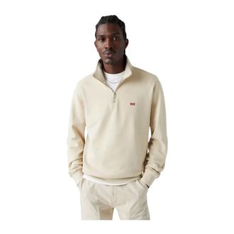 Levi's Sweater MET Ritssluiting 1/4 Origineel MAN - Heren - Sweatshirts & Hoodies - Beige - Maat: XL