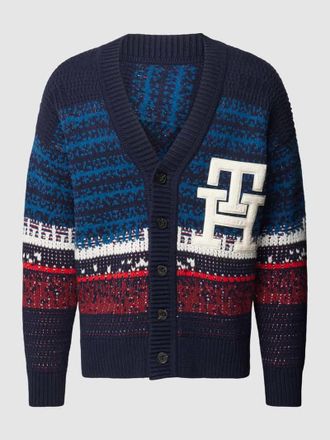 Tommy Hilfiger Oversized Strickjacke mit Label-Detail in Marine, Gr&ouml;&szlig;e XL