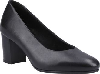 Hush Puppies Ivana Leer Dames Zwarte Schoenen