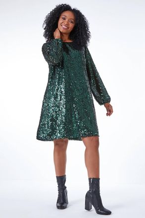 Roman Sequin Shift Dress