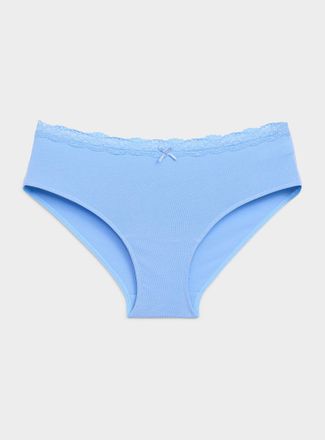 Miiyu Womens Lace-waist bikini panty Organic cotton