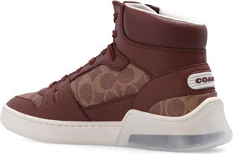 Coach Mens Citysole High-Top Sneaker Brown Leather Canvas