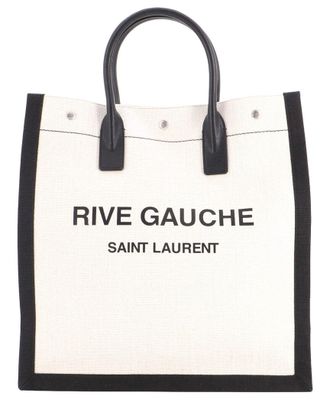 Saint Laurent Beige Canvas Rive Gauche Shopper Tote Tall (Authentic Pre-Loved)