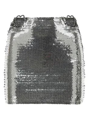 Nensi Dojaka Silver Sequins Mini Skirt