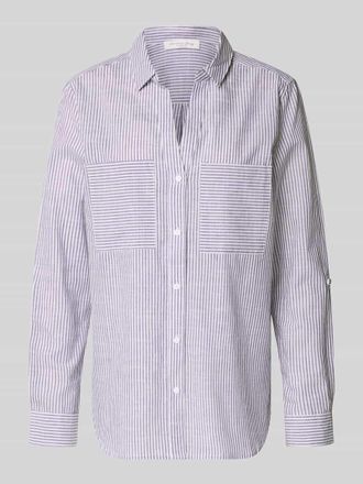 Christian Berg Regular Fit Bluse mit V-Ausschnitt und Brusttaschen in Purple, Gr&ouml;&szlig;e 42