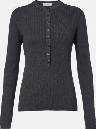 Lisa Yang Airi ribbed-knit cotton and cashmere Henley shirt