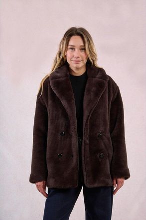 Molly Bracken Jas met knoopsluiting, donzige stof