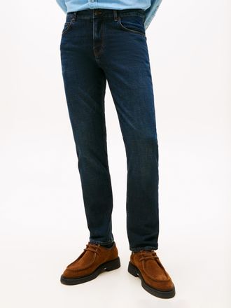 Tommy Hilfiger Straight-Jeans TOMMY HILFIGER DENTON Slim Straight Fit, Herren, Gr. 30, L&auml;nge 32, schwarzer blau, Denim/Jeans, Obermaterial: 99% Baumwolle, 1% Elastha