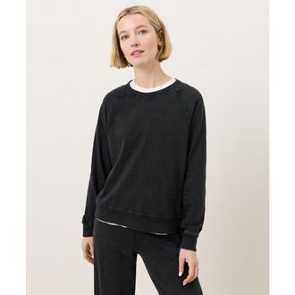 Pact Organic Cotton Weekends Relaxed Raglan Sweatshirt in Washed Black at Nordstrom, Size Xx-Large