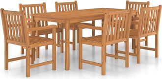 vidaXL Conjunto De Comedor De Jard&iacute;n De 7 Piezas, 180 X 90 Cm, Madera Maciza De Teca Vidaxl