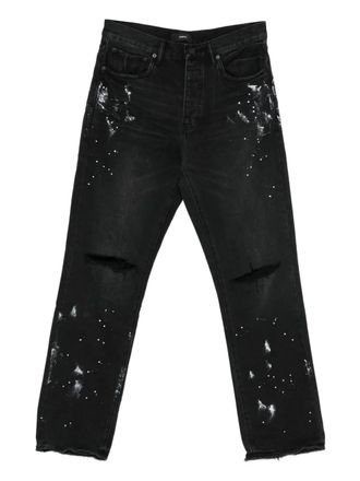 Purple ripped paint jeans - Zwart