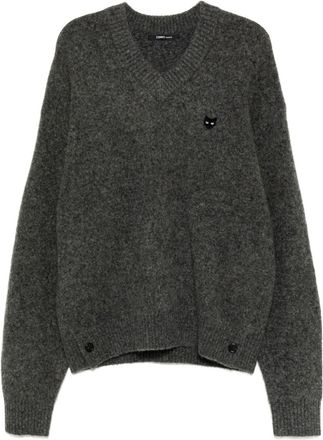 Songzio Maglione Love Panther in mohair con dettaglio cucito - Grigio
