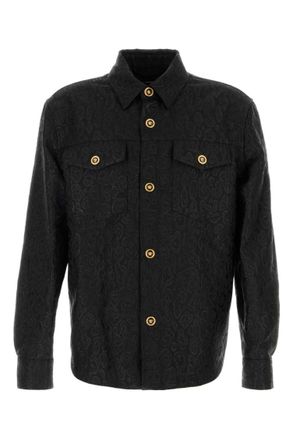 Versace Black Regular Jacquard Shirt