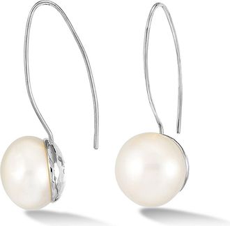 Dower & Hall 14mm Long White Luna Pearl Earrings