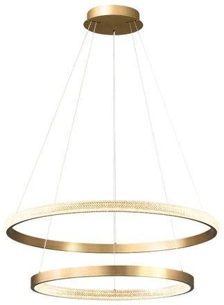 OEM Zing Ring Double 60 A - L&aacute;mpara De Ara&ntilde;a Led 60 Cm, Dos Anillos, Lat&oacute;n Dorado