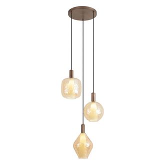 QAZQA Qazqa L&aacute;mpara Colgante De Dise&ntilde;o Bronce Oscuro 3 Luces - Ard