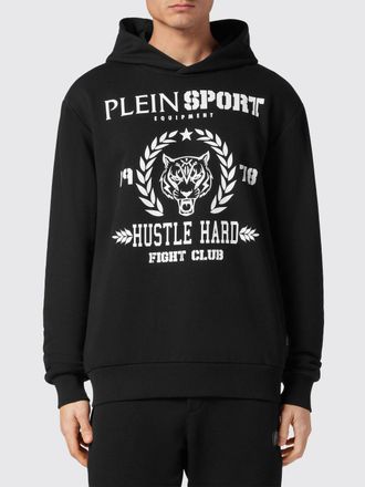 Plein Sport Felpa con cappuccio in cotone con stampa grafica