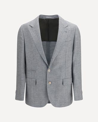 Brunello Cucinelli Deconstructed wool, alpaca and silk chevron Blazer Male 52
