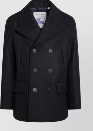 Burberry wool double breasted coat with notched lapels