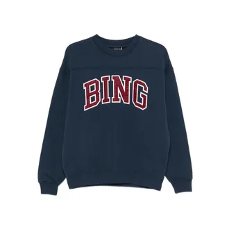 Anine Bing Trenton Logo Blue Sweatshirt