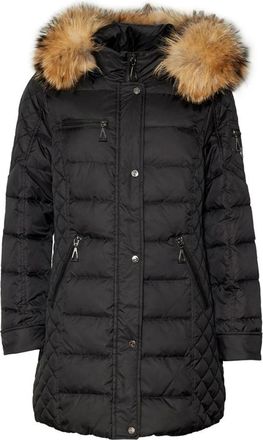 Danwear Luksus Down Jacket - Dames - Gewatteerde jassen - Zwart - 3XL - Leer - Jassen