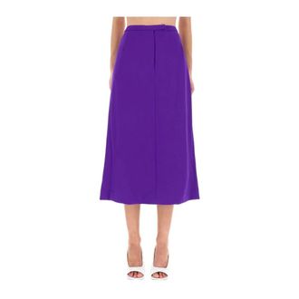 Dries Van Noten Midi Skirts, female, Purple, Size: M Tailored High-Waist Midi Skirt