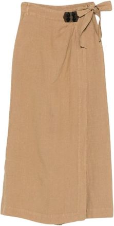 Bazar Deluxe Beaded Tie Broeken - Dames - Wijde Broeken - Beige - 2XS - Linnen - Broeken