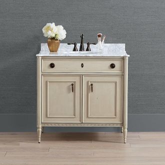 Frontgate Etienne 36 Single Bath Vanity - French Linen Single Vanity, Individual - Frontgate
