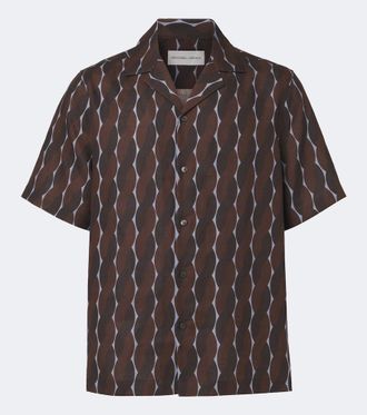 Frescobol Carioca Roberto printed linen bowling shirt