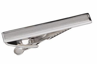 Link Up Matte Shiny Tie Bar in Silver at Nordstrom