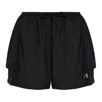 Yohji Yamamoto Korte Broeken, Dames, Zwart, L, W Mesh Shorts