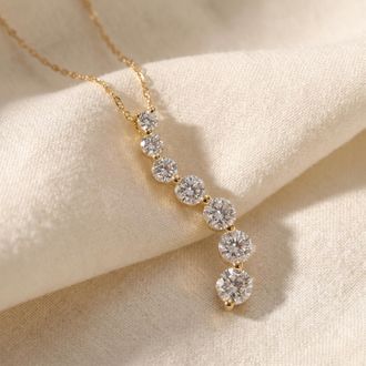 Pompeii3 2ct Diamond Journey Pendant 14K Yellow Gold