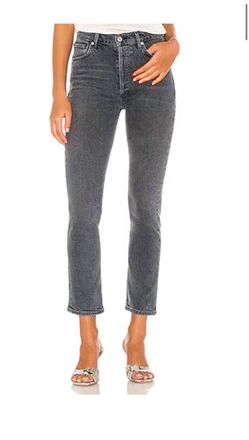 Citizens Of Humanity Charlotte High Rise Straight Trousers In Whisper