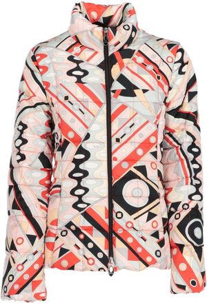 Pucci 2000 geometric-print puffer jacket - women - Polyester/Polyamide/Down - 44 - Neutrals