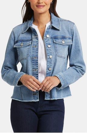 NYDJ Frayed Denim Jacket in Lakefront at Nordstrom, Size Xx-Small