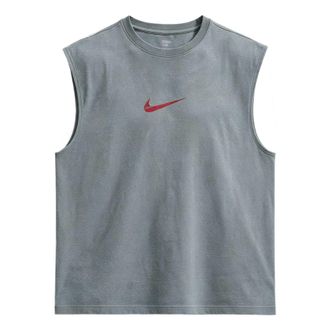 Nike Sleeveless Training T-Shirt Smoke Grey Tough Red IM6145-084
