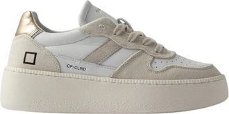 D.A.T.E. D.a.t.e. - Platform Sneakers - Dames - Schoenen - Beige - Maat: 39 EU Katoen